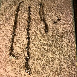 MOVING SALE❤️NO HAGGLING NO BRAND SILVERTONE CROSS HEART CHAIN BRACELET EARRING